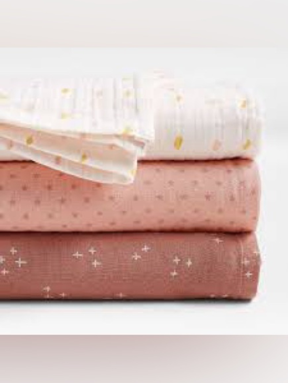 Crate & Barrel Organic Heathered Jersey Baby 1/ Swaddle Blanket